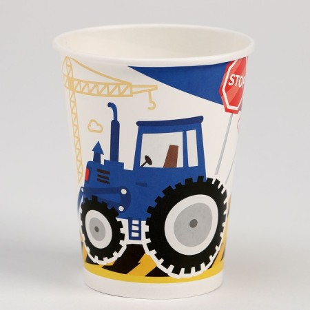 A glass of paper "Happy birthday! Tractor ", in a set 6 pieces, 200 ml-1