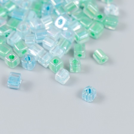 Glass glass 6/0 "cube. Translucent. Direct-blue" 10 g-1