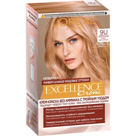 Hair Cream L’Oreal Excellence Creme Universal Nudes, 9u Universal Very Light Brusier