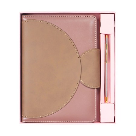 Gift Davente.agatha Set: Low -Long Drummer, A5 136 sheets, solid cover, block 70, pink + ballpoint pen