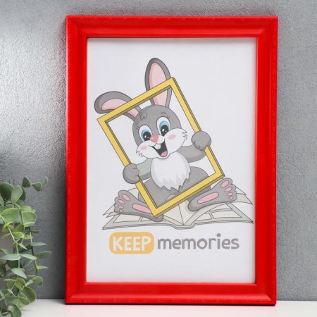 Photo frame plastic L-6 21x30 cm red (plastic screen)