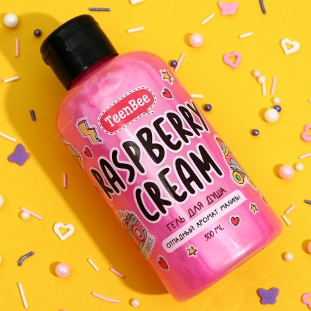 Shower gel, moisturizing, 300 ml, raspberry aroma, teenbee-1