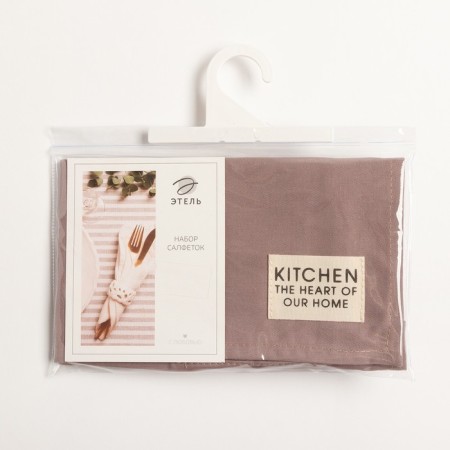 Set of napkins Ethel Kitchen, col. Lilac, 30x40 cm - 2 pcs, 100% HL, sarzha 220 g/m2-4
