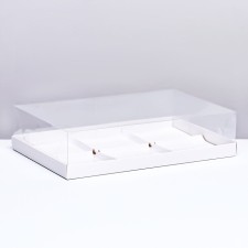 Box for mousse cakes 6 pieces, 26x17x6 white