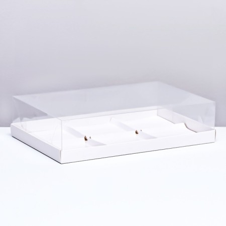 Box for mousse cakes 6 pieces, 26x17x6 white