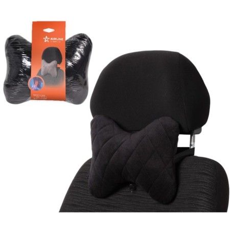 Car bone pillow, on the headrest, "Alcantara", black
