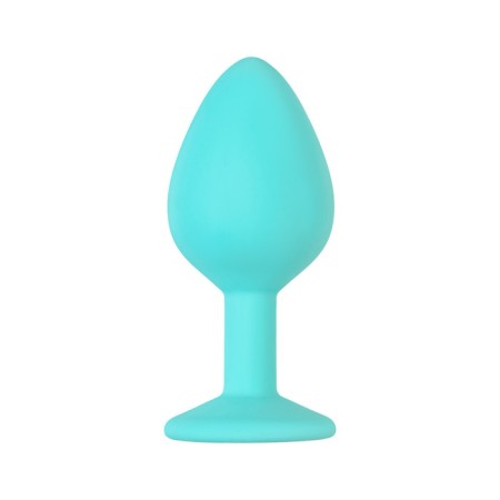Anal plug Eromantica Cherr, with crystal, silicone, 35x80 mm, mint color-1