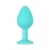 Anal plug Eromantica Cherr, with crystal, silicone, 35x80 mm, mint color