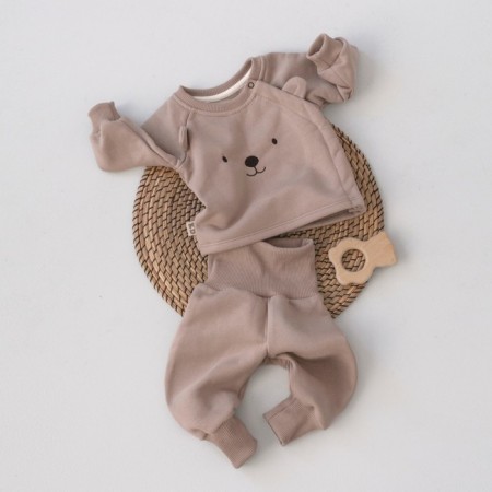 Kinderlitto Piccolino-3 kit, 2 subjects: hoodies, pants, height 68-74 cm, beige color