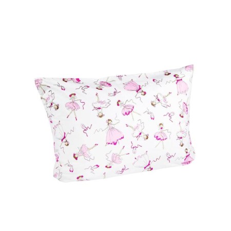 A set of pillowcases, size 40x60 cm, ballerina print, white color - 2 pcs.-2