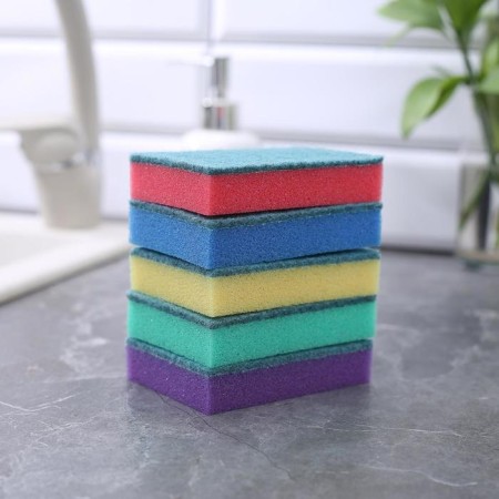 A set of household sponge with a cleaning layer of the Super Dilan, 10 × 7 × 2.5 cm, 5 pcs-2