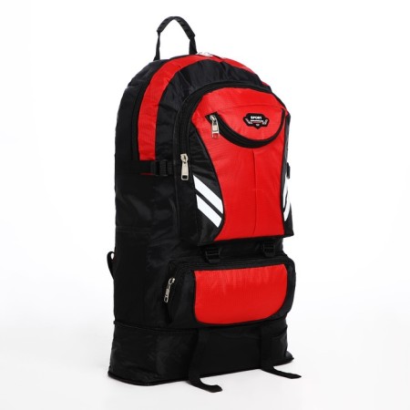 Tourist backpack on lightning, 4 external pockets, red/black color-3