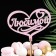 Topper wooden "beloved" pink 13x10 cm