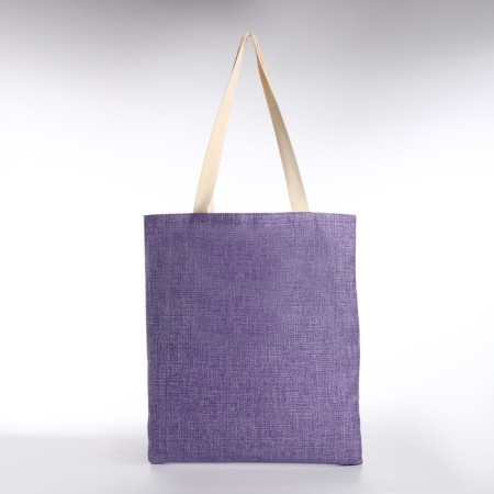 Hooper bag without fastening, from textiles, lilac color-1