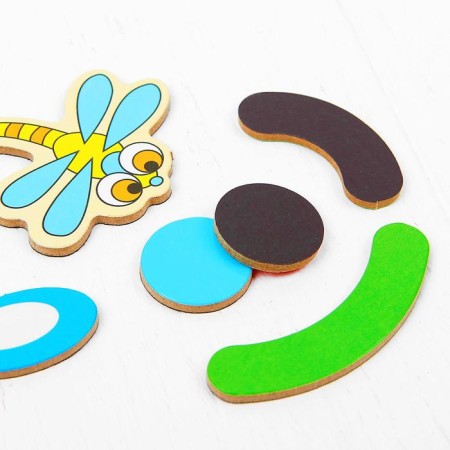 Magnetic designer “Funny little men” with a double -sided board, chalk and marker, 71 element-6