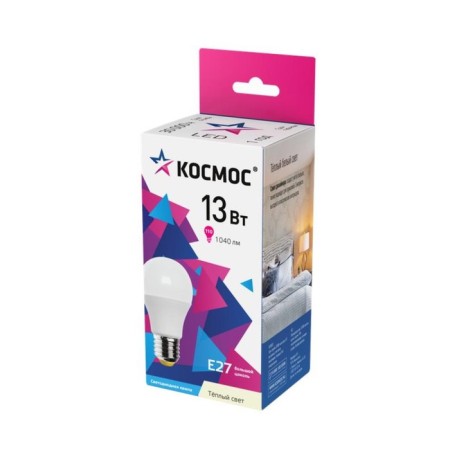LED space lamp, E27, 13 W, 6500 K, Cold white glow-1