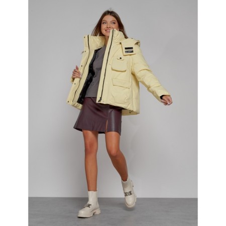 Winter jacket, size 42, light yellow color-9