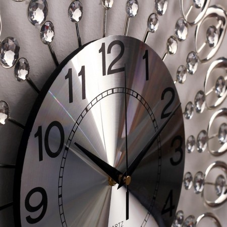 Wall clock, series: openwork, "steel feathers", smooth move, D-69 cm-1