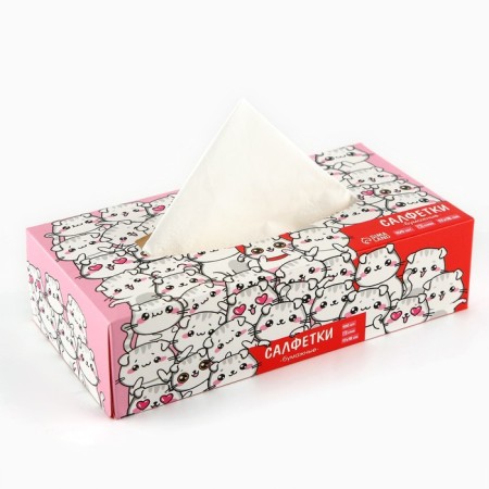 Paper napkins in the box "cats", 100 pcs, two -layer-4