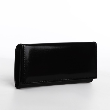 Women's wallet on the button, black color