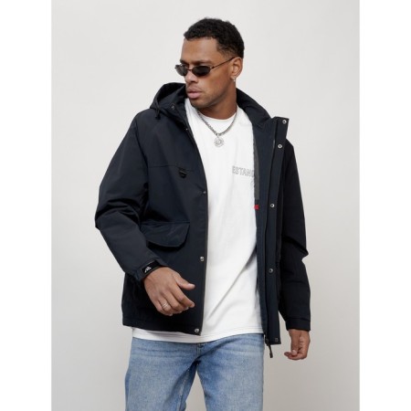 Male spring jacket, size 48, dark blue color-12