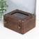 Casket wood, glass "Edwig" chest with rivets, brown 16x13x8.5 cm