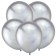 Latex ball 12 ", mirror, chrome, set 50 pcs., Silver