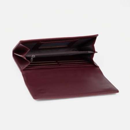 Women's wallet on magnets, burgundy color-2