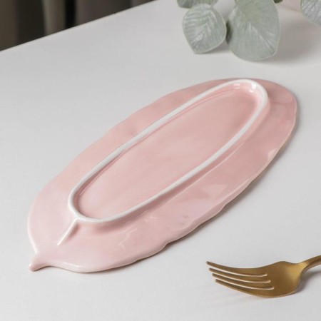 Ceramic serving dish "Rapsodia. Sheet ", 25 × 10 × 2 cm, pink color-2