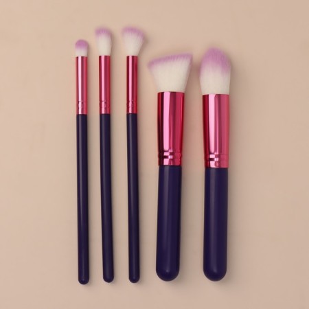 A set of makeup brushes "Pencil", 5 objects, purple/pink color-3