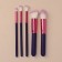 A set of makeup brushes "Pencil", 5 objects, purple/pink color