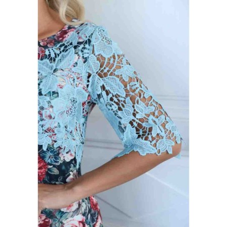 Women's dress, size 44, blue color-4