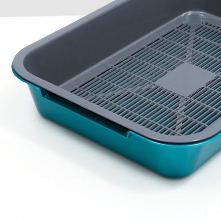 Medium toilet with a mesh of 36 x 26 x 6.5 cm, gray/turquoise