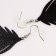 Earrings Metal "Fern" leaflet color black