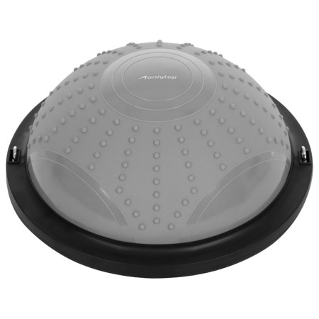 Half -sphere bosu gymnastic, massage, with a pump, 46x20 cm, color gray color-4