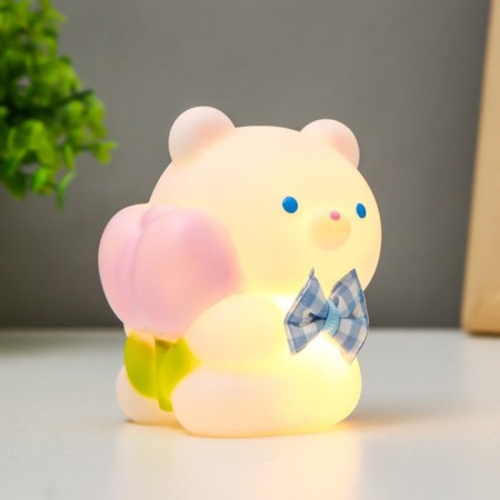 Nightmare "Bear" LED from batteries white-pink 8.3x9 cm Risalux-1