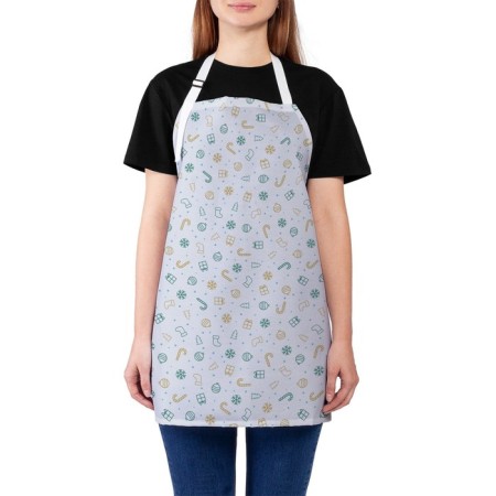 Apron kitchen with a photo print "Atmosphere of the holiday", adjustable, size OS