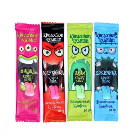 Chewing candy "acid monster" acidic, taste of assortment, 10 g-1