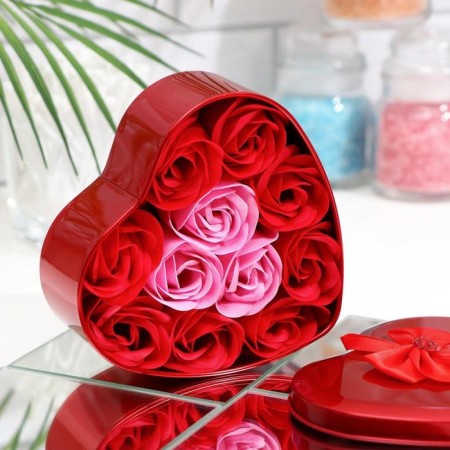 Soap roses, red and pink, set of 11 pcs.-2
