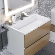Uperwood Barsa shell, 70 cm, rectangular, white