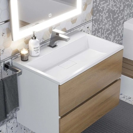 Uperwood Barsa shell, 70 cm, rectangular, white