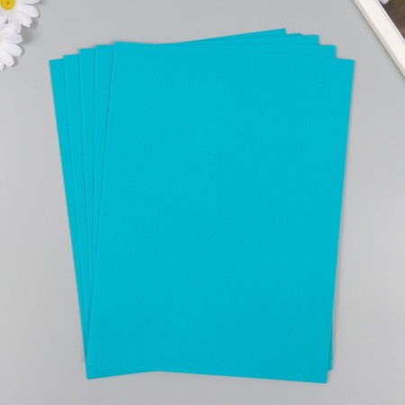 A set of felt 22x30 cm, 5 sheets, Korea, col. turquoise-1