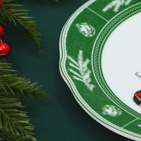 Ceramic plate "New Year's mood", 19 cm, white color-4