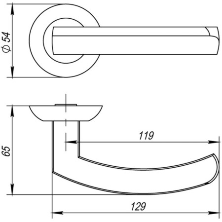 Separate handle Fuaro alfa ar Sn/CP-3, 8x140 mm, screed m4 10x50x50 mm, matte chromium-2