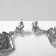 Hanging earrings with rhinestones "Circus" ice floes, white color in silver, 7 cm