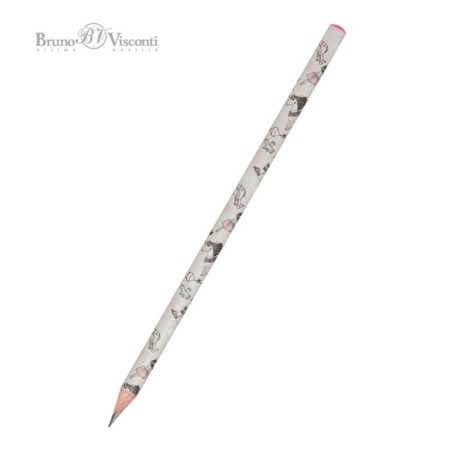 Chernographic pencil 2.0 mm Happy Graphix "Girl and unicorn. Hearts", HB, three -sided