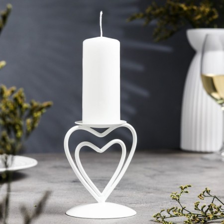 Glamur candlestick Metal per 1 candle, 9x10.2 cm, white