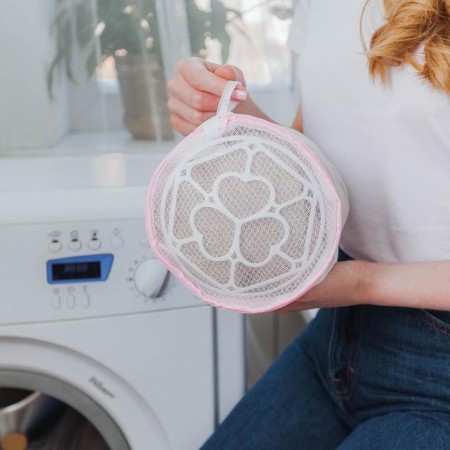 A bag for washing linen with a dilapid disc, 15 × 15 cm, small mesh, white color-5