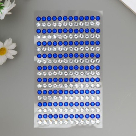 Stick plastic rhinestones "Crystals and pearls" d = 0.6 cm mix 20x10 cm-1