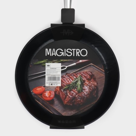 Pan Magistro Rock Stone, d = 28 cm, h = 5 cm, anti -stick coating, induction, black color-9